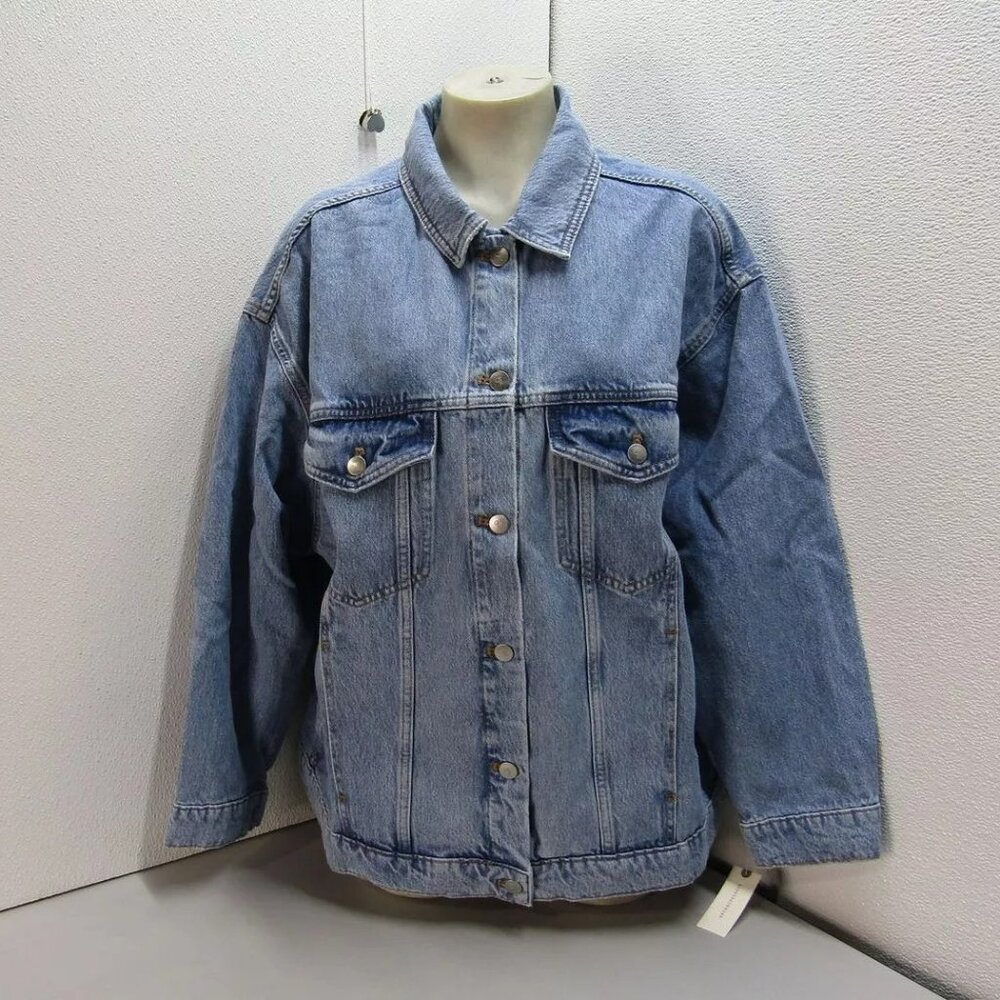 Pilcro Womens Phila The Denim Boyfriend Jacket  Medium Blue Size L